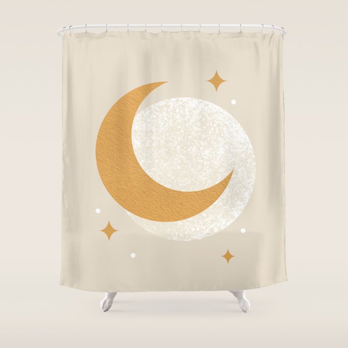 Moon Sparkle - Celestial Shower Curtain Gallery Image 1