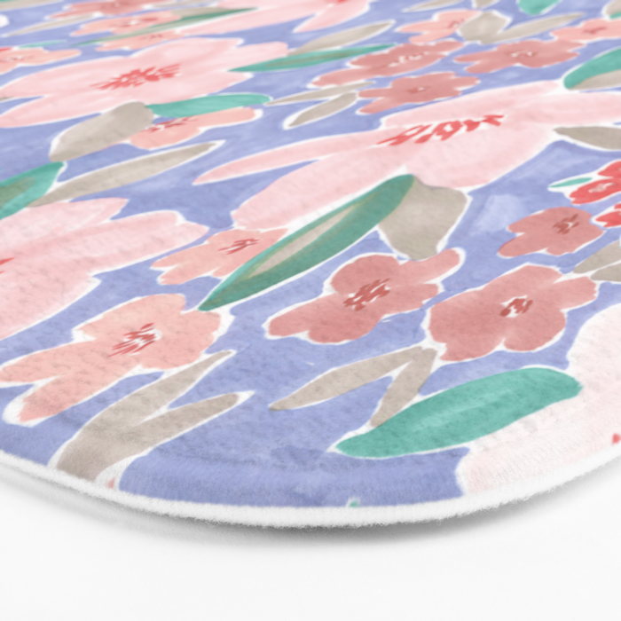 Marker Florals - Blue Coral Bath Mat Gallery Image 3