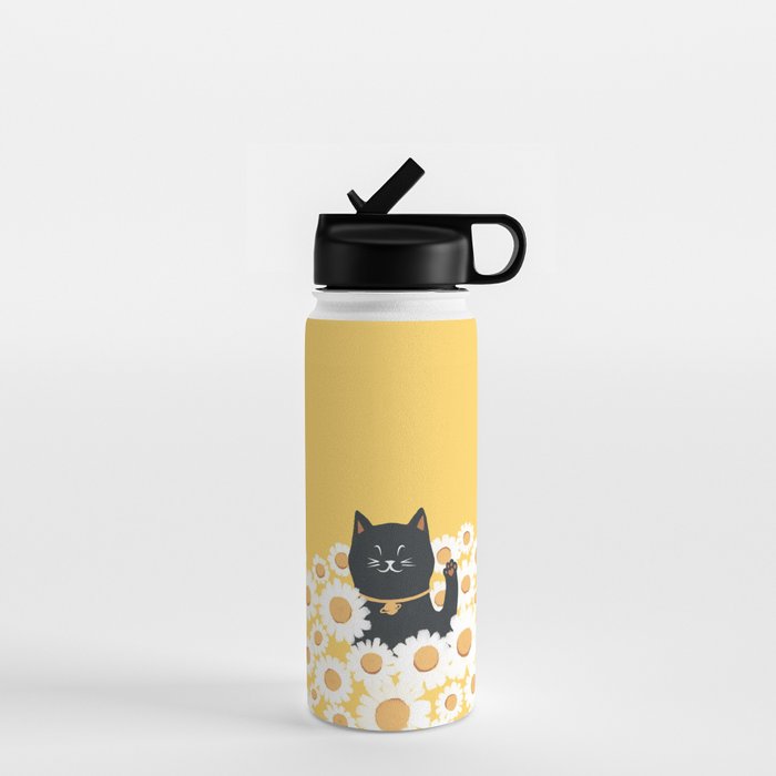 Hidden cat 23 hello annyeong Water Bottle Gallery Image 1