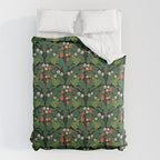 Bullfrogs And Wild Strawberries On Black Duvet Cover Gallery Image 6
