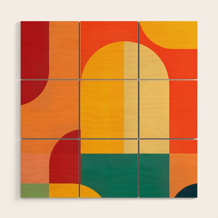 Colored Archs Wood Wall Art Gallery Image 1