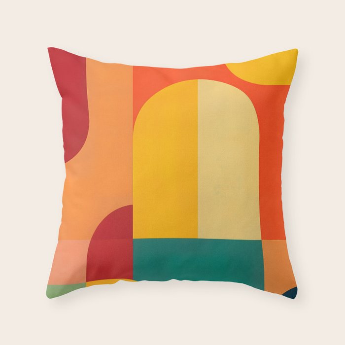 Colored Archs Throw Pillow Gallery Image 1