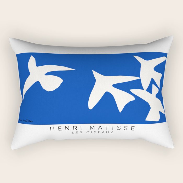 Henri Matisse - Les Oiseaux (The Birds) 1947 Artwork Reproduction Rectangular Pillow Gallery Image 1