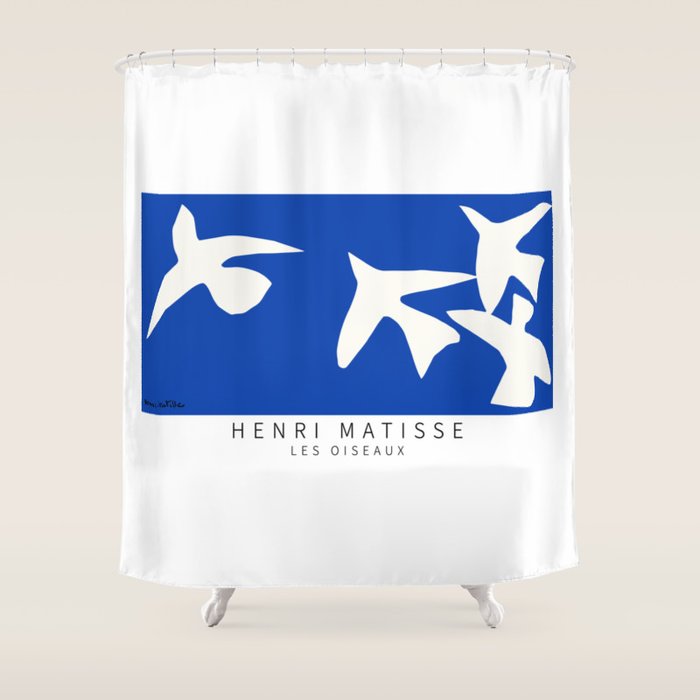 Henri Matisse - Les Oiseaux (The Birds) 1947 Artwork Reproduction Shower Curtain Gallery Image 1
