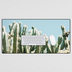 Tall cacti | Cactus photo print | Colourful travel wanderlust photography art Desk Mat Gallery Image 1