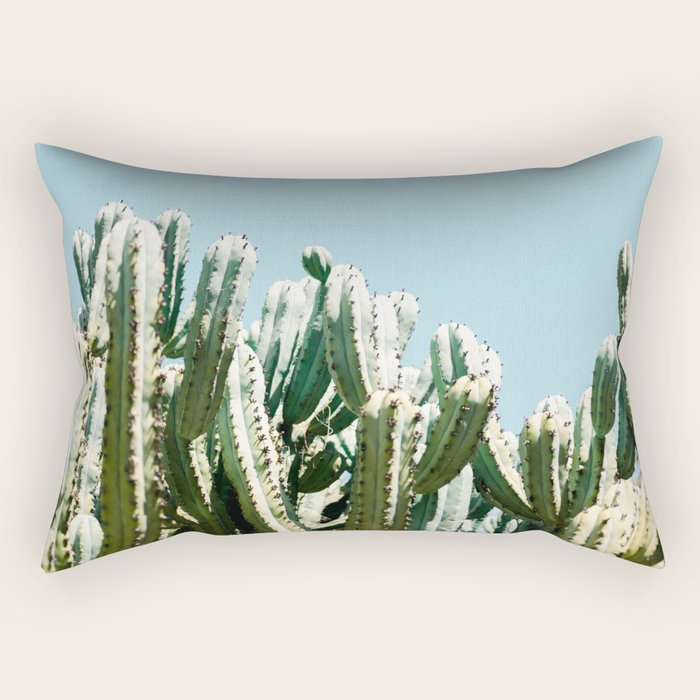 Tall cacti | Cactus photo print | Colourful travel wanderlust photography art Rectangular Pillow Gallery Image 2