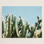 Tall cacti | Cactus photo print | Colourful travel wanderlust photography art Jigsaw Puzzle Gallery Image 1
