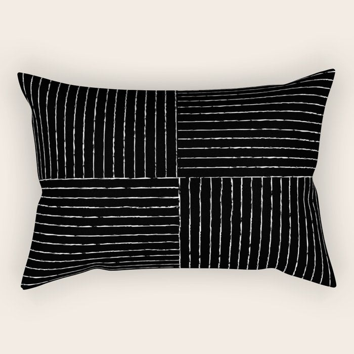 Lines III (Black) Rectangular Pillow Gallery Image 2