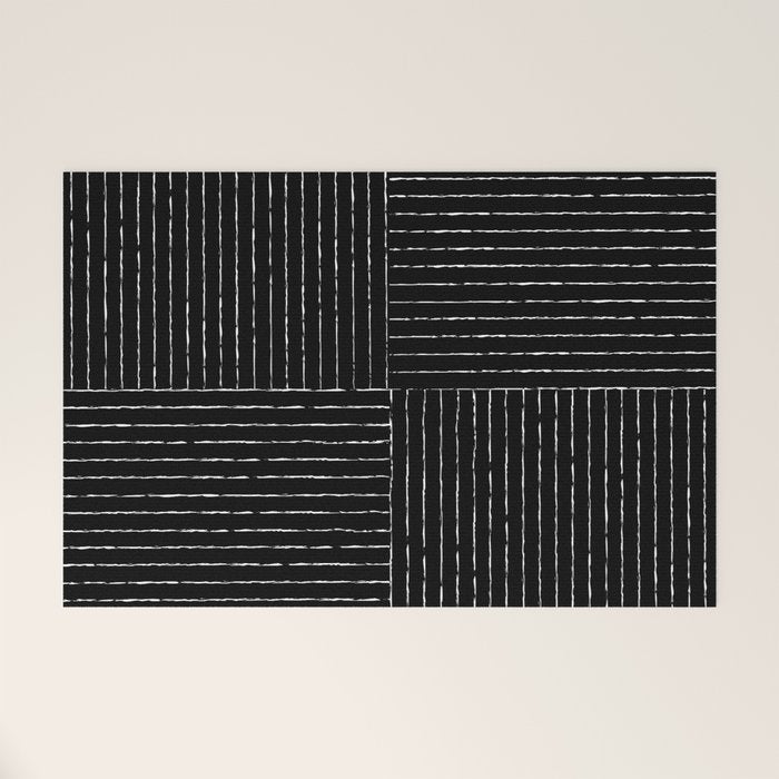 Lines III (Black) Welcome Mat Gallery Image 1