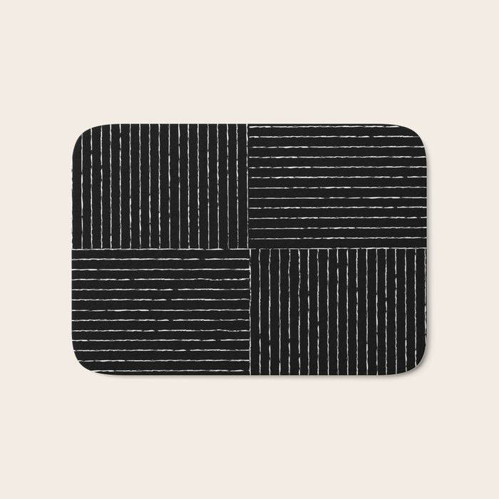 Lines III (Black) Bath Mat Gallery Image 1