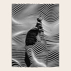 Minimalist Abstract Modern Ripple Lines Projected Woman Sensual Cool Feminine Black and White Photo Poster Gallery Image 4