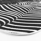 Minimalist Abstract Modern Ripple Lines Projected Woman Sensual Cool Feminine Black and White Photo Bath Mat Gallery Image 3