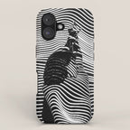 Minimalist Abstract Modern Ripple Lines Projected Woman Sensual Cool Feminine Black and White Photo iPhone Case Gallery Image 1