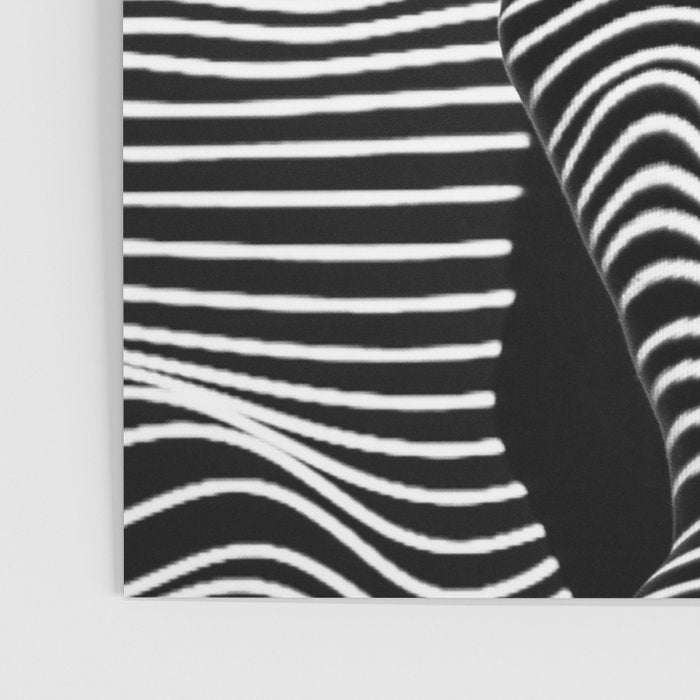 Minimalist Abstract Modern Ripple Lines Projected Woman Sensual Cool Feminine Black and White Photo Poster Gallery Image 3