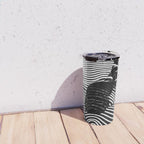 Minimalist Abstract Modern Ripple Lines Projected Woman Sensual Cool Feminine Black and White Photo Travel Mug Gallery Image 4