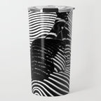Minimalist Abstract Modern Ripple Lines Projected Woman Sensual Cool Feminine Black and White Photo Travel Mug Gallery Image 1
