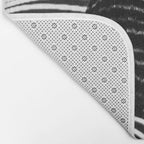 Minimalist Abstract Modern Ripple Lines Projected Woman Sensual Cool Feminine Black and White Photo Bath Mat Gallery Image 2