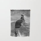 Minimalist Abstract Modern Ripple Lines Projected Woman Sensual Cool Feminine Black and White Photo Wall Hanging Gallery Image 1