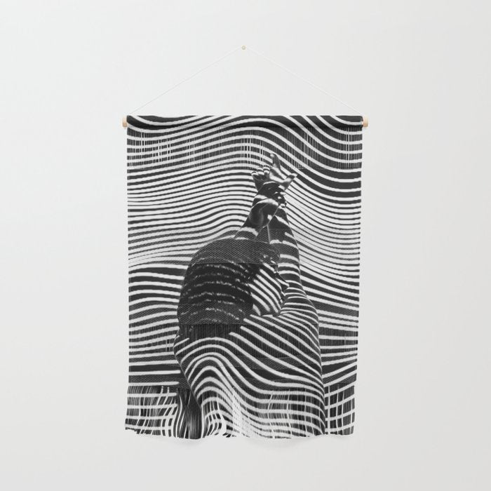 Minimalist Abstract Modern Ripple Lines Projected Woman Sensual Cool Feminine Black and White Photo Wall Hanging Gallery Image 1