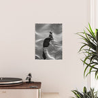 Minimalist Abstract Modern Ripple Lines Projected Woman Sensual Cool Feminine Black and White Photo Poster Gallery Image 2