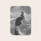 Minimalist Abstract Modern Ripple Lines Projected Woman Sensual Cool Feminine Black and White Photo Bath Mat Gallery Image 1