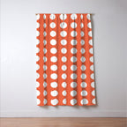 Dot Grid Minimalist Pattern in White and Burnt Orange Window Curtain Gallery Image 3