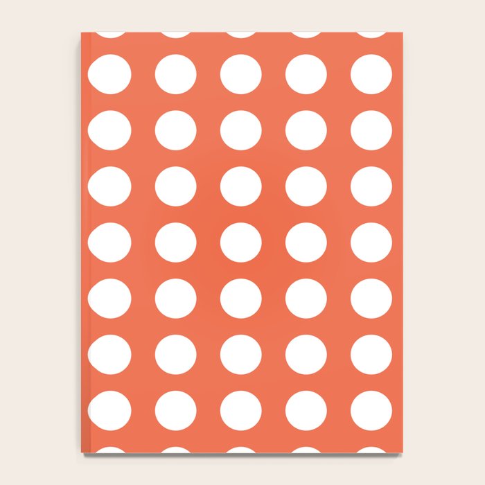 Dot Grid Minimalist Pattern in White and Burnt Orange Notebook Gallery Image 4