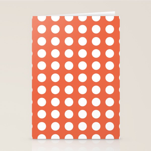 Dot Grid Minimalist Pattern in White and Burnt Orange Stationery Card Gallery Image 2