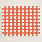 Dot Grid Minimalist Pattern in White and Burnt Orange Jigsaw Puzzle Gallery Image 1