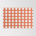 Dot Grid Minimalist Pattern in White and Burnt Orange Rug Gallery Image 2
