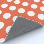Dot Grid Minimalist Pattern in White and Burnt Orange Rug Gallery Image 4