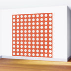 Dot Grid Minimalist Pattern in White and Burnt Orange Wall Mural Gallery Image 2