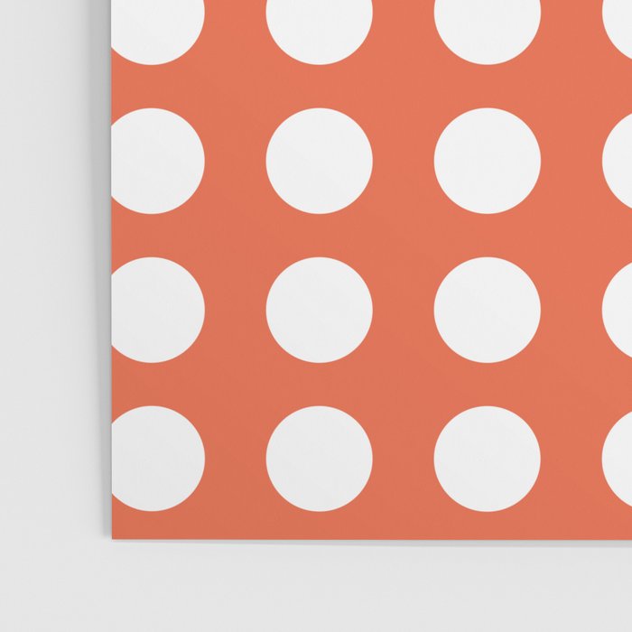 Dot Grid Minimalist Pattern in White and Burnt Orange Poster Gallery Image 3