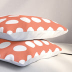 Dot Grid Minimalist Pattern in White and Burnt Orange Pillow Sham Gallery Image 3