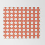 Dot Grid Minimalist Pattern in White and Burnt Orange Throw Blanket Gallery Image 2