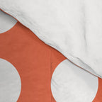 Dot Grid Minimalist Pattern in White and Burnt Orange Comforter Gallery Image 4
