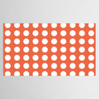 Dot Grid Minimalist Pattern in White and Burnt Orange Tablecloth Gallery Image 2