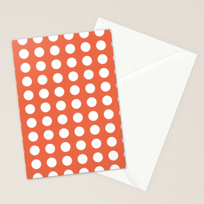 Dot Grid Minimalist Pattern in White and Burnt Orange Stationery Card Gallery Image 2