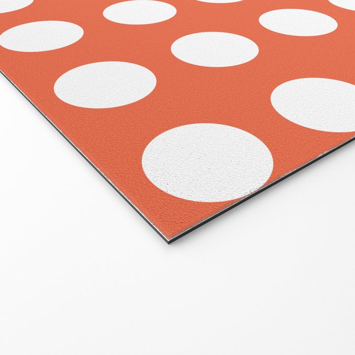Dot Grid Minimalist Pattern in White and Burnt Orange Welcome Mat Gallery Image 2