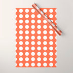 Dot Grid Minimalist Pattern in White and Burnt Orange Wrapping Paper Gallery Image 1