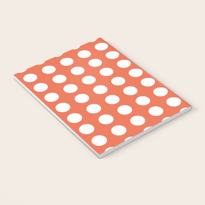 Dot Grid Minimalist Pattern in White and Burnt Orange Notebook Gallery Image 3