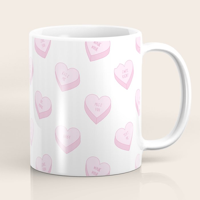 Pink love heart candy pattern Coffee Mug Gallery Image 1