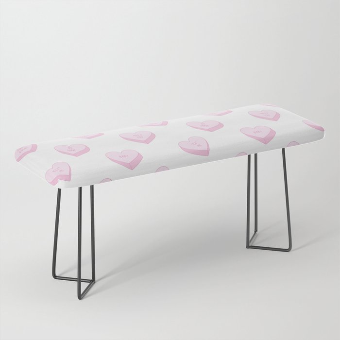 Pink love heart candy pattern Bench Gallery Image 1