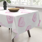 Pink love heart candy pattern Tablecloth Gallery Image 3