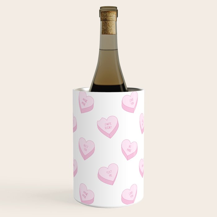 Pink love heart candy pattern Wine Chiller Gallery Image 1