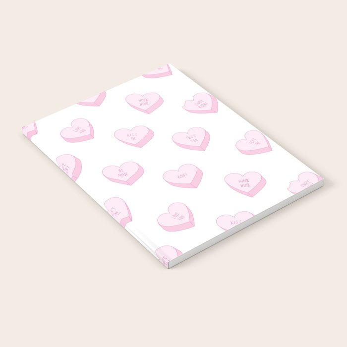 Pink love heart candy pattern Notebook Gallery Image 2