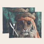 Namastig, Retro Portrait Tiger Prints Placemat Gallery Image 1