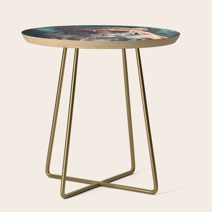 Namastig, Retro Portrait Tiger Prints Side Table Gallery Image 1