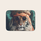 Namastig, Retro Portrait Tiger Prints Bath Mat Gallery Image 1