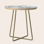 Koi Fish Painting, Underwater Water Lily Side Table Gallery Image 1